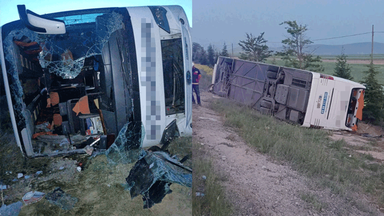 Kontrolden çıkan yolcu otobüsü devrildi: 27 yaralı