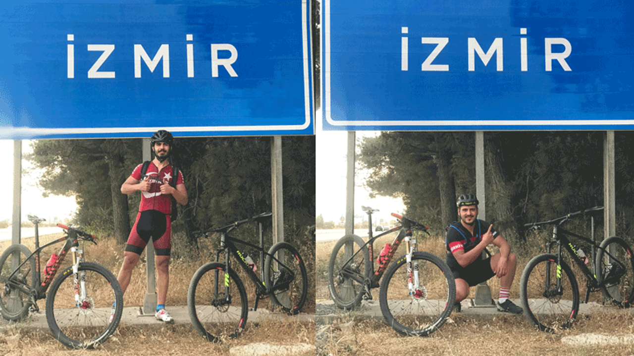 Bisikletle bir günde Eskişehir'den İzmir'e gittiler