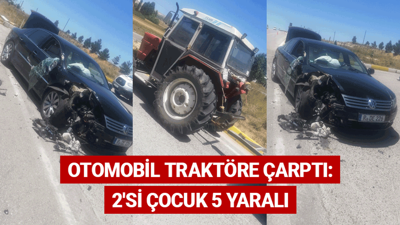 Eskişehir'de otomobil traktöre çarptı: 2'si çocuk 5 yaralı