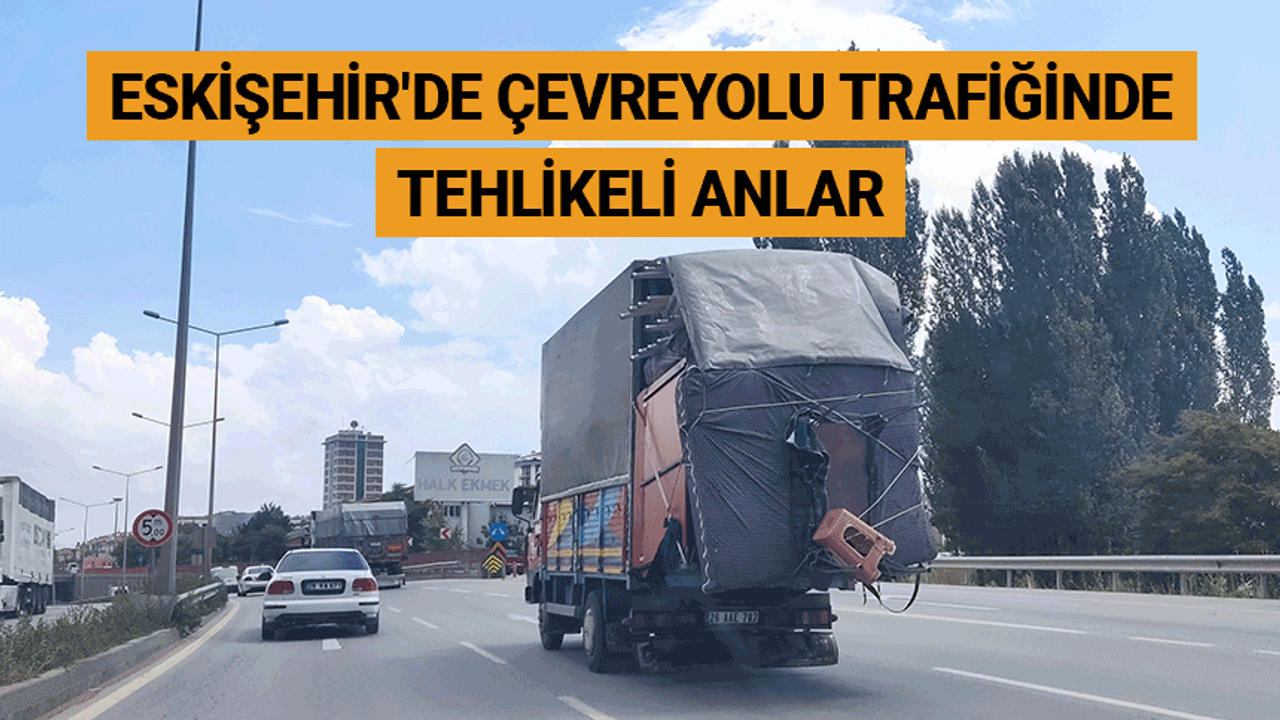 Eskişehir'de çevreyolu trafiğinde tehlikeli anlar