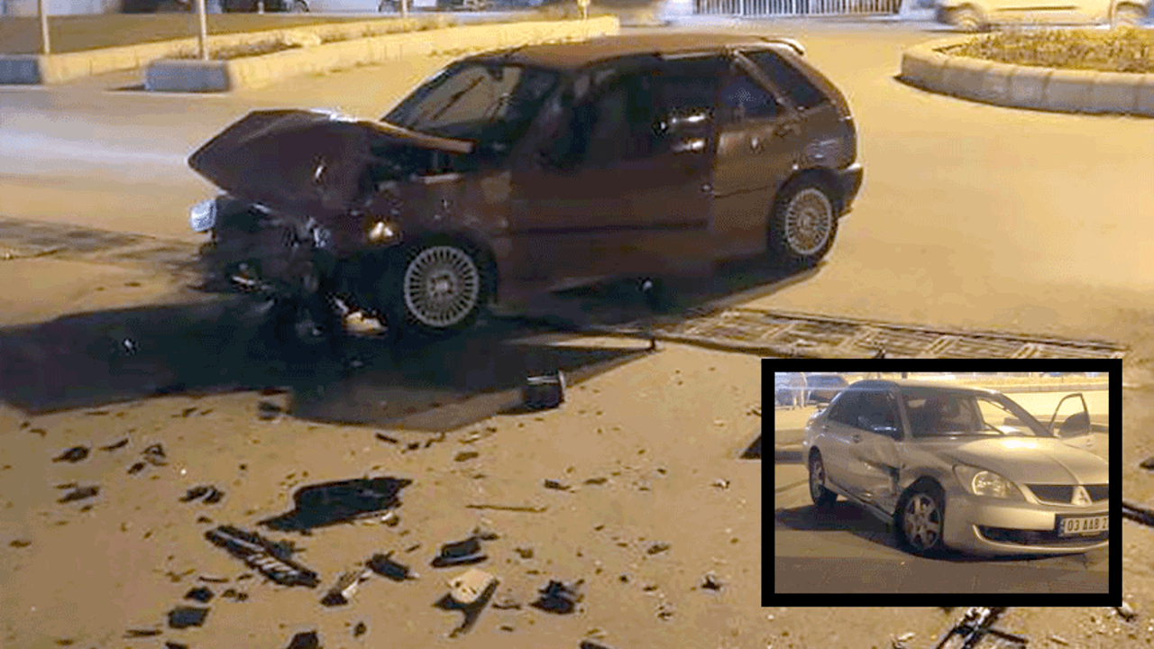 Eskişehir'de kavşakta iki otomobil birbirine girdi
