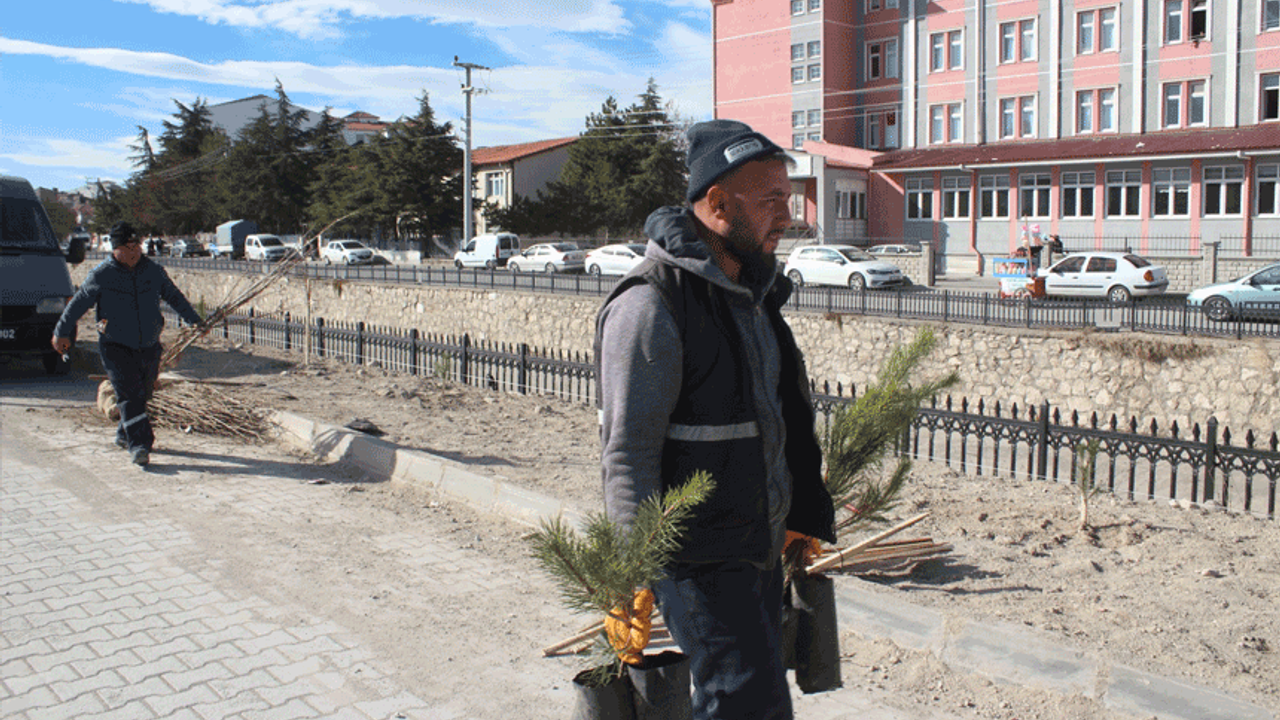 Emirdağ Belediyesi fidanları toprakla buluşturmaya devam ediyor