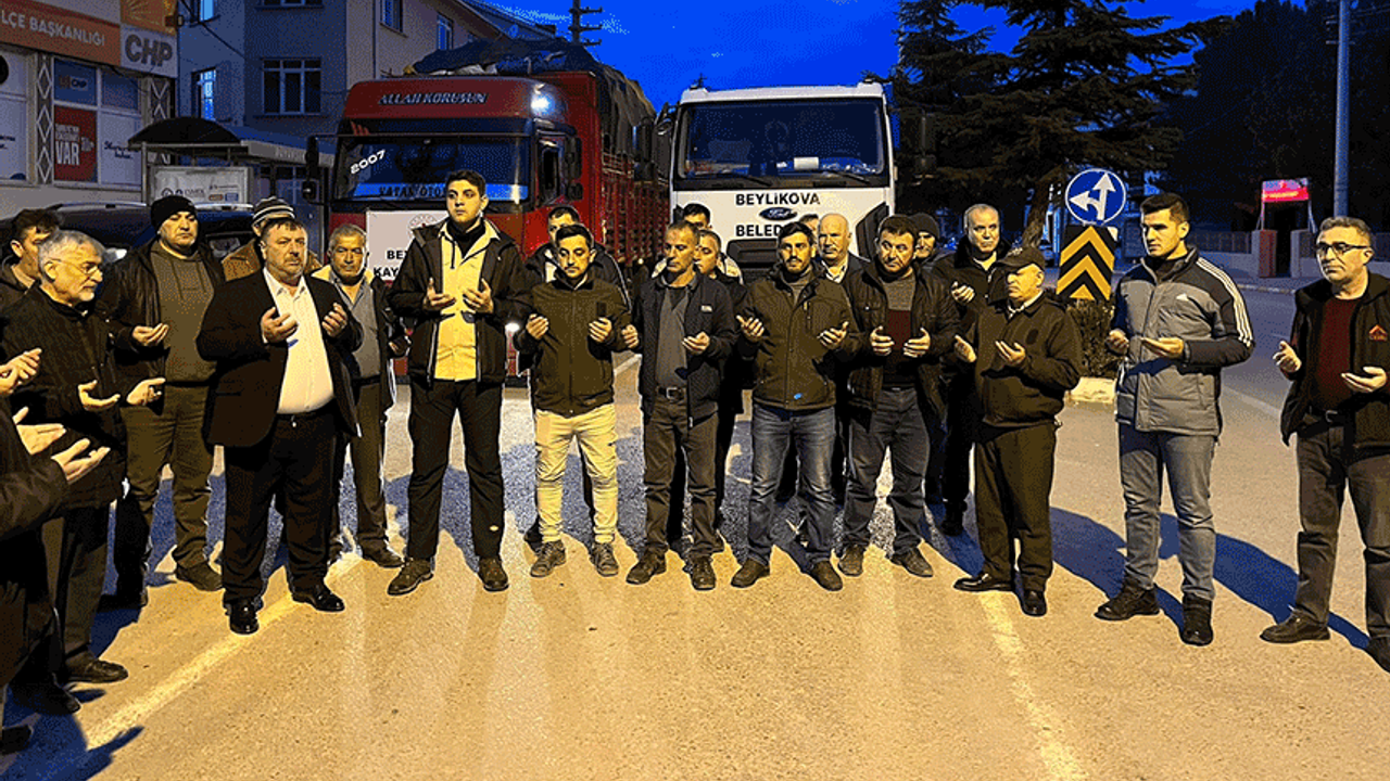 Beylikova'dan deprem bölgesine ikinci yardım konvoyu