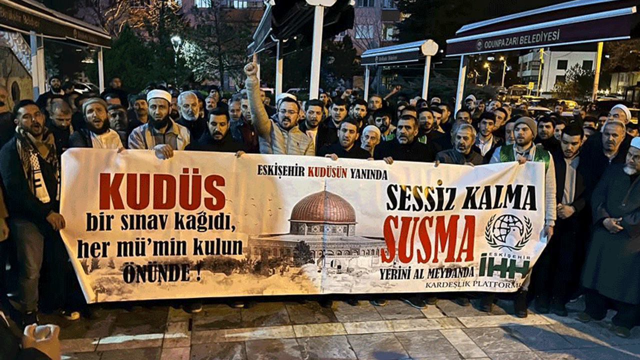 Eskişehir'de Mescid-i Aksa saldırısına protesto