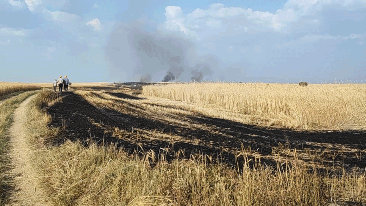 Afyon'da tarım arazisinde yangın çıktı