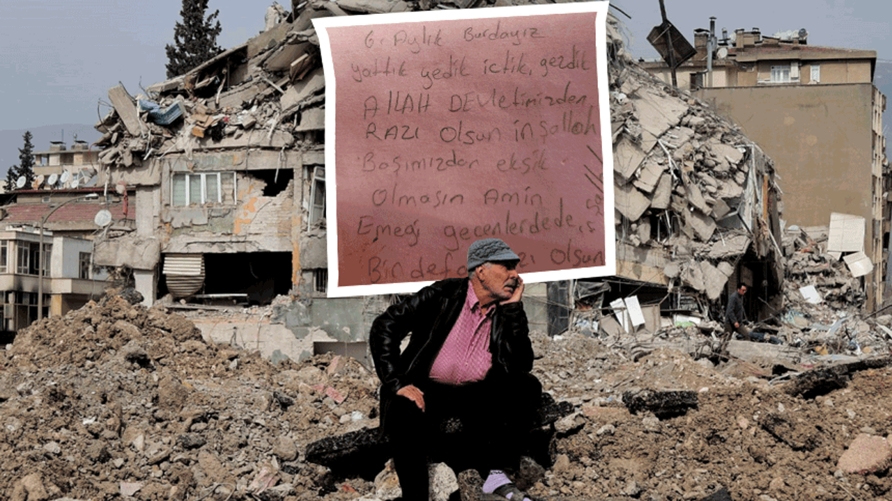Eskişehir'de depremzededen duygulandıran not