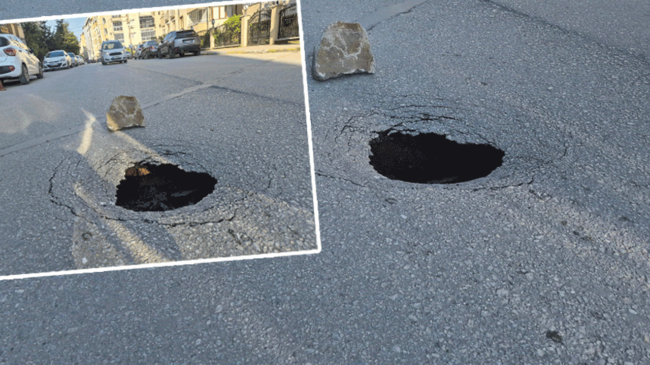 Eskişehir’de kazaya davetiye: Yol çöktü
