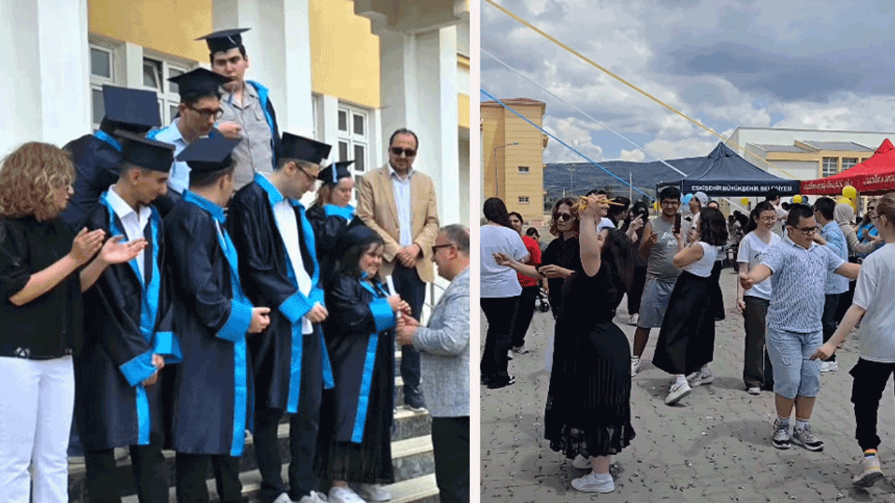 Eskişehir’de özel öğrencilerin mezuniyet sevinci