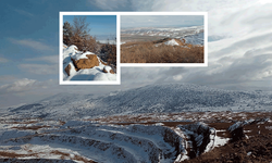 Eskişehir kırsalından seyrine doyumsuz kar manzarası