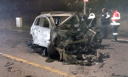 Eskişehir’de kaza: Kataner direğine çarpıp yandı