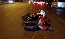 Afyon'da devrilen motosiklette iki yaralı