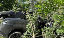 Afyon'da kontrolden çıkarak ağaçlık alana giren otomobilde 3 kişi yaralandı