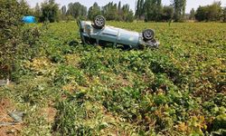 Afyonkarahisar'da virajı alamayan otomobil devrildi: 1 yaralı