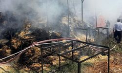 Bilecik’te iki köyde çıkan yangında çok miktarda saman balyası yandı