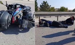 Sivrihisar'da motosiklet refüje çarptı: Sürücünün durumu ağır