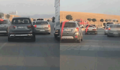 Afyon'da trafik magandaları tehlike saçtı