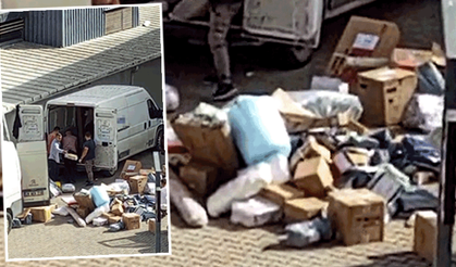 Eskişehir’de paketleri fırlatan kargocunun görüntüleri isyan ettirdi