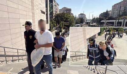 Eskişehir merkezli dev dolandırıcılık operasyonunda yakalanan 90 şüpheli adliyeye sevk edildi