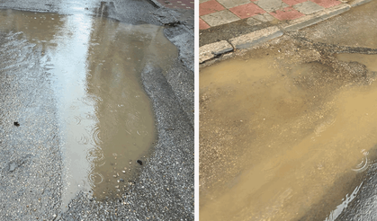 Eskişehir’de bozuk yollar yağmurla birlikte çileye dönüştü