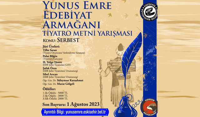 Eskişehir’de Yunus Emre tiyatro metni yarışması