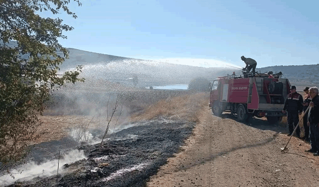 Dodurga'da anız yangını kontrol altına alındı