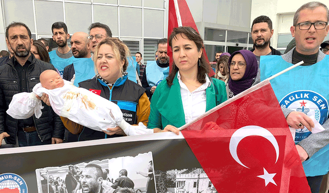 Eskişehir’de sağlıkçılardan İsrail tepkisi