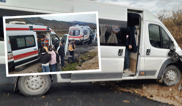 Kütahya'da okul servisi kazası: 14 çocuk yaralandı