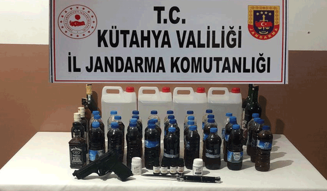 Kütahya'da sahte alkol yapan şahıs gözaltında