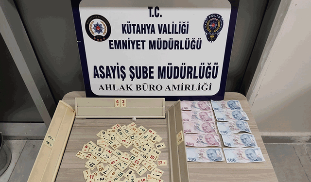 Kütahya'da kumar oynarken yakalanan şahıslara ceza