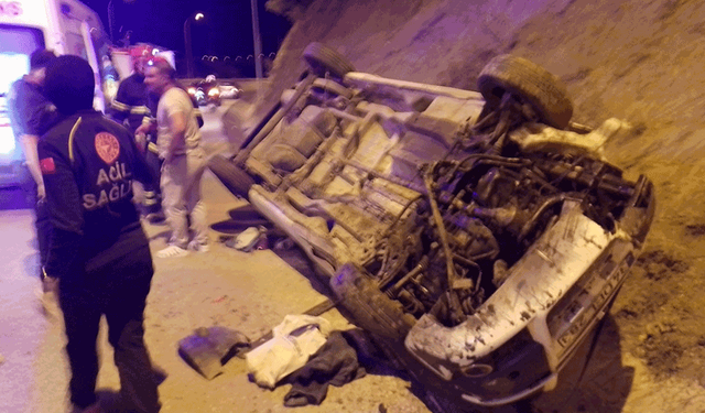 Eskişehir yolunda kaza: Takla atan araçta 2'si çocuk 4 yaralı