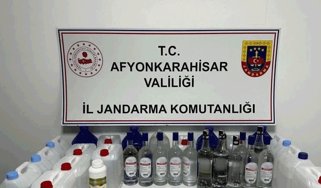 Afyon'da  jandarmadan sahte alkol operasyonu