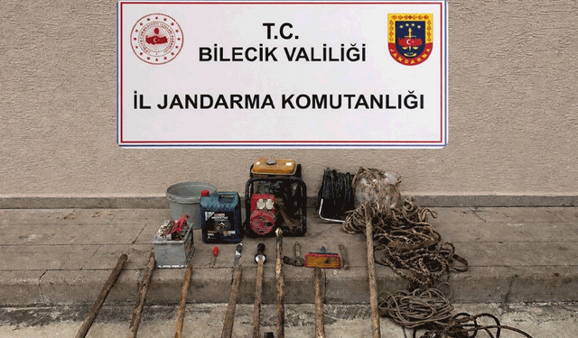 Bilecik’te define arayan 5 kişi suçüstü yakalandı