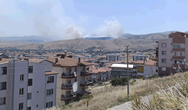 Afyonkarahisar'da otluk alanda çıkan yangına havadan ve karadan müdahale sürüyor