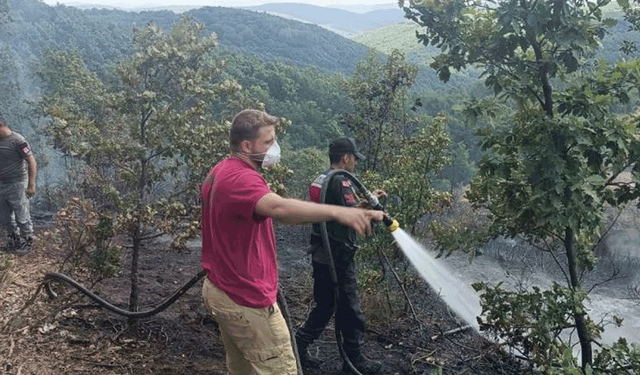 Bilecik'te 20 dönümlük alanda korkutan yangın