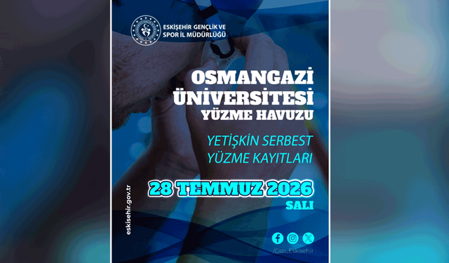 ESOGÜ Yüzme Havuzu'nda serbest yüzme grupları için tarih ve şartlar belli oldu