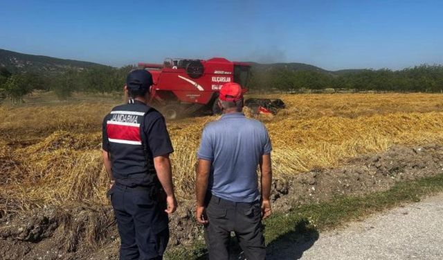 Bilecik'te biçerdöver operatörlerine yangın uyarısı yapıldı