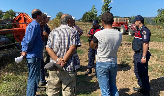 Bilecik'te biçerdöver operatörlerine yangın uyarısı