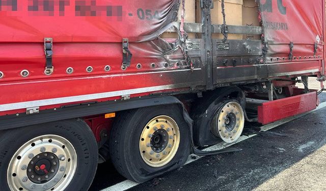 Bilecik'te seyir halindeki tırın dorsesi alev aldı