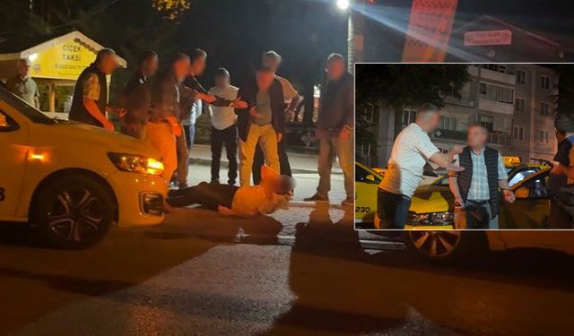 Eskişehir’de gece yarısı taksi gerilimi kamerada: Önce gasp, sonra dayak