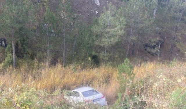 Kütahya'da dere yatağına devrilen otomobilin sürücüsü yaralandı