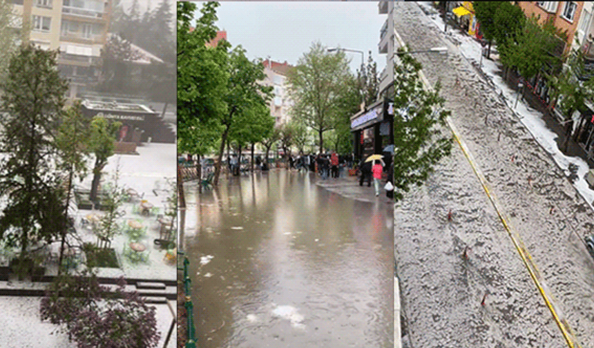 Eskişehir'de dolu yağışı felakete dönüştü