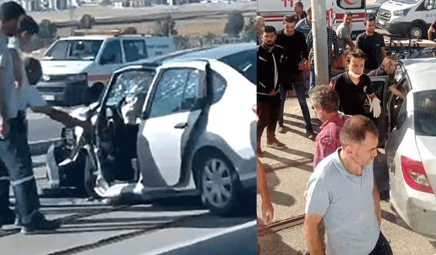Eskişehir’de tramvay yoluna daldı: Feci kaza