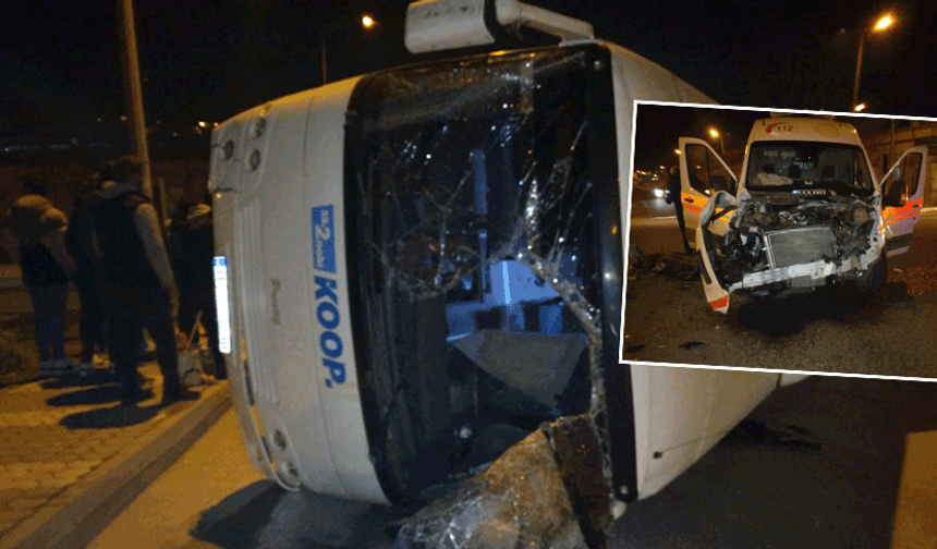 Bozüyük'te feci kaza: İşçi servisiyle ambulans çarpıştı