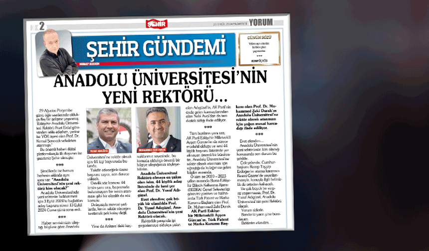 Rektör atamasının ardından o köşe yazısı gündem oldu!