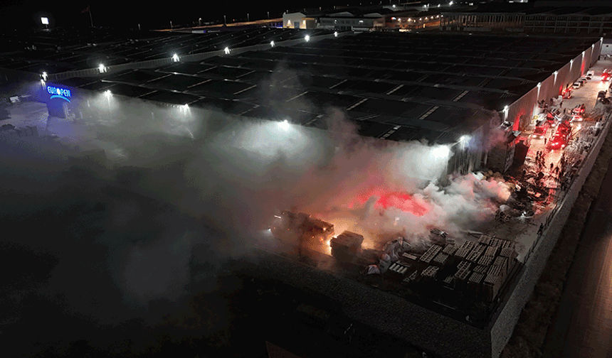 Eskişehir'de fabrika bahçesindeki yangın söndürüldü