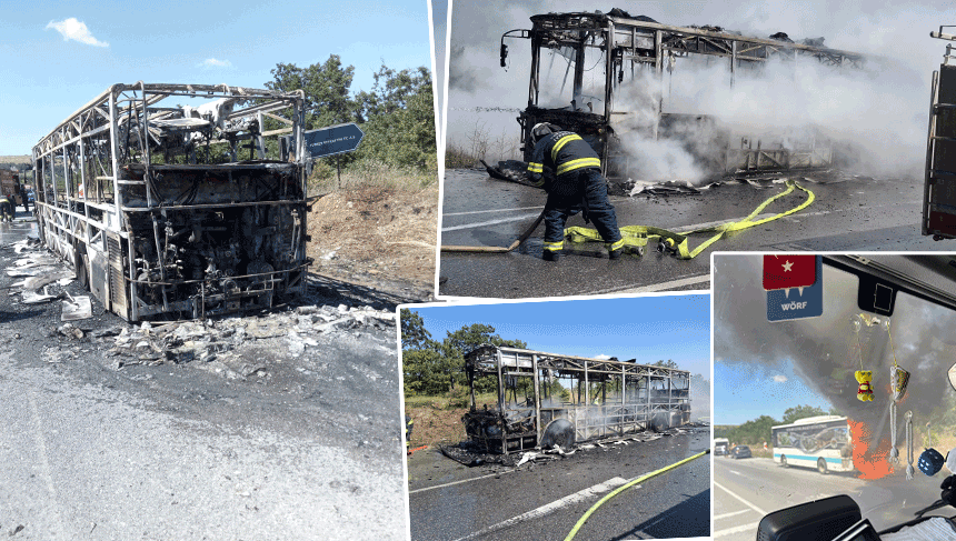 Eskişehir’de belediye otobüsünde yangın: Araç küle döndü